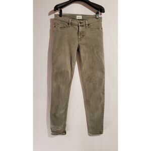 Hudson Krista Super Skinny Olive Army Green Womens Size 27 Antique Wash Mid Rise